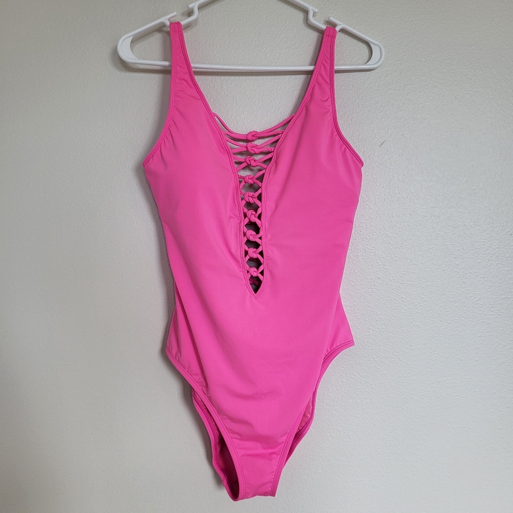 Lilly Pulitzer Isle Lattice One Piece Swimsuit - Plumeria Pink